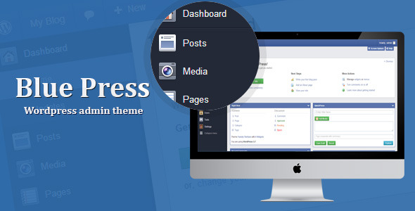 Blue Press – WordPress Admin Theme Preview - Rating, Reviews, Demo & Download