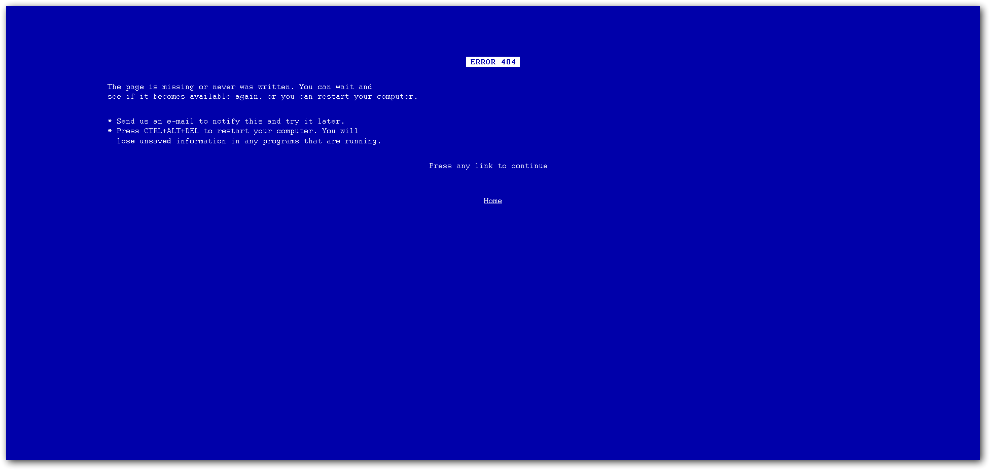Blue Screen Of The Dead Plugin for Wordpress Preview - Rating, Reviews, Demo & Download