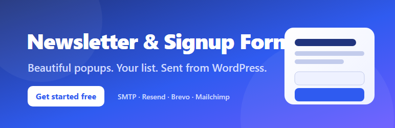 BlueSoftWeb Newsletter & Signup Forms Preview Wordpress Plugin - Rating, Reviews, Demo & Download