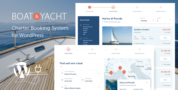 Boat And Yacht Charter Booking System Plugin for Wordpress Preview - Rating, Reviews, Demo & Download