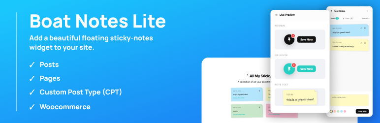 Boat Notes Lite Preview Wordpress Plugin - Rating, Reviews, Demo & Download