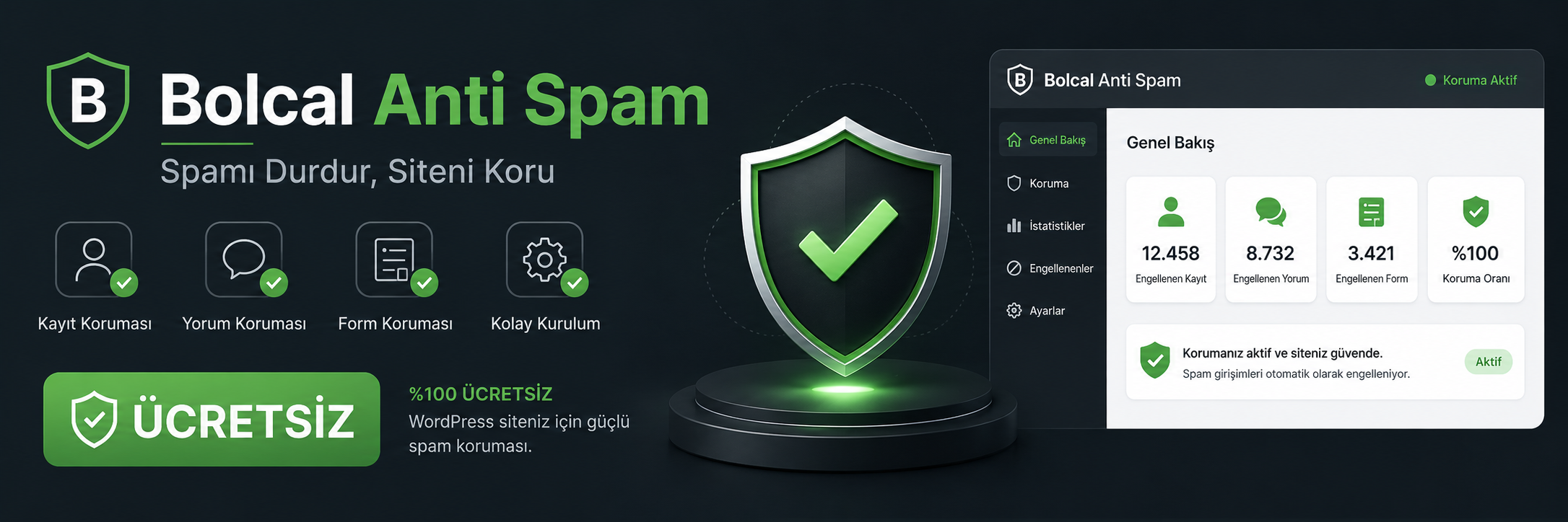 Bolcal Anti Spam Preview Wordpress Plugin - Rating, Reviews, Demo & Download