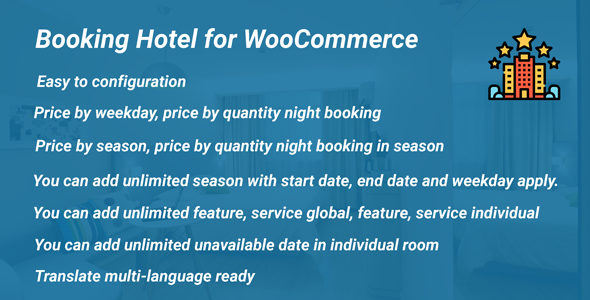 Booking Hotel For WooCommerce Preview Wordpress Plugin - Rating, Reviews, Demo & Download