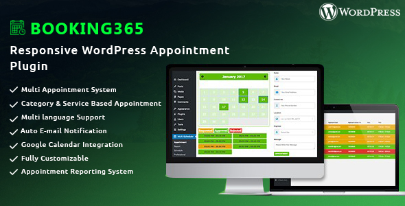 Booking365 – Responsive WordPress Appointment Plugin Preview - Rating, Reviews, Demo & Download