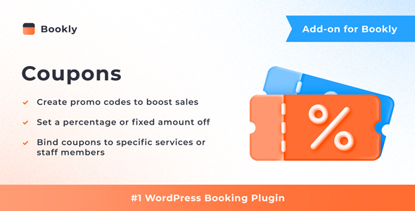 Bookly Coupons (Add-on) Preview Wordpress Plugin - Rating, Reviews, Demo & Download