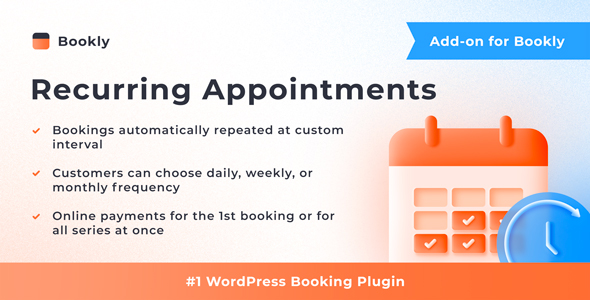 Bookly Recurring Appointments (Add-on) Preview Wordpress Plugin - Rating, Reviews, Demo & Download