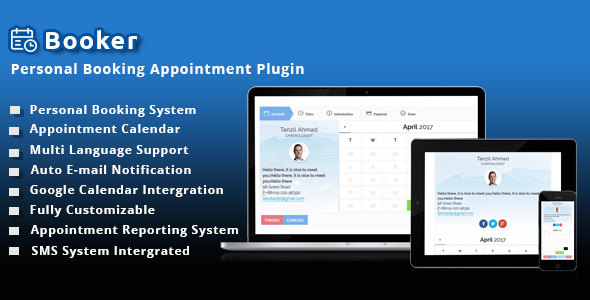 BookMe – Personal Booking Appointment Plugin Preview - Rating, Reviews, Demo & Download