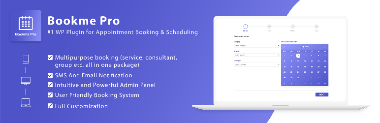Bookme Pro – Online Appointment Booking And Scheduling Plugin Preview - Rating, Reviews, Demo & Download