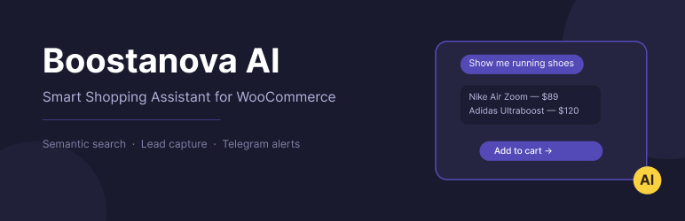 Boostanova AI Shopping Assistant For WooCommerce Preview Wordpress Plugin - Rating, Reviews, Demo & Download