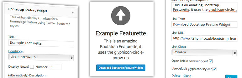 Bootstrap Feature Widgets Preview Wordpress Plugin - Rating, Reviews, Demo & Download