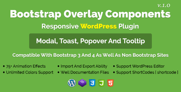 Bootstrap Overlay Components – Responsive WordPress Plugin Preview - Rating, Reviews, Demo & Download