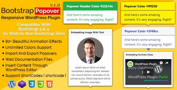 Bootstrap Popover – Responsive WordPress Plugin Preview - Rating, Reviews, Demo & Download