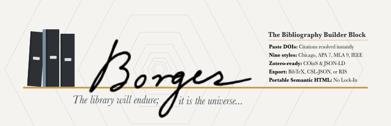 Borges Bibliography Builder Preview Wordpress Plugin - Rating, Reviews, Demo & Download