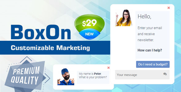 BoxOn Popup Messages Preview Wordpress Plugin - Rating, Reviews, Demo & Download