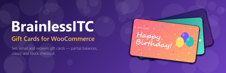 BrainlessITC Gift Cards For WooCommerce Preview Wordpress Plugin - Rating, Reviews, Demo & Download
