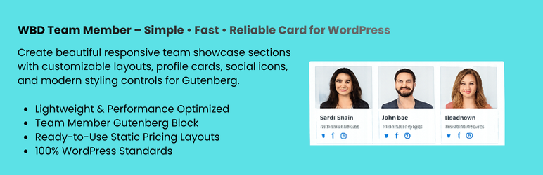 BrandDigital Team Showcase Preview Wordpress Plugin - Rating, Reviews, Demo & Download