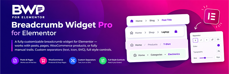 Breadcrumb Widget Pro Preview Wordpress Plugin - Rating, Reviews, Demo & Download