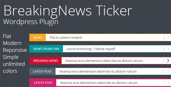 Breaking News Ticker – Wordpress Plugin Preview - Rating, Reviews, Demo & Download