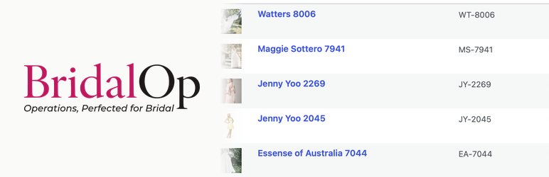 BridalOp Preview Wordpress Plugin - Rating, Reviews, Demo & Download
