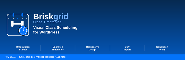 Briskgrid Class Timetables Preview Wordpress Plugin - Rating, Reviews, Demo & Download