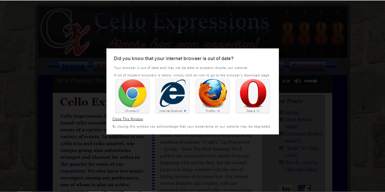 Browser Rejector Preview Wordpress Plugin - Rating, Reviews, Demo & Download