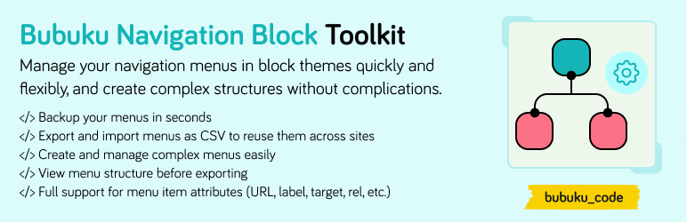 Bubuku Navigation Block Toolkit Preview Wordpress Plugin - Rating, Reviews, Demo & Download