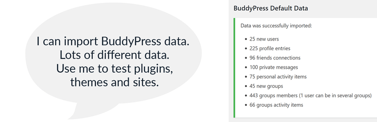 BuddyPress Default Data Preview Wordpress Plugin - Rating, Reviews, Demo & Download
