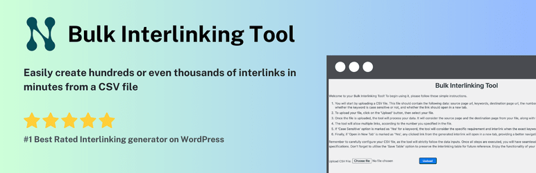 Bulk Interlinking Tool Preview Wordpress Plugin - Rating, Reviews, Demo & Download