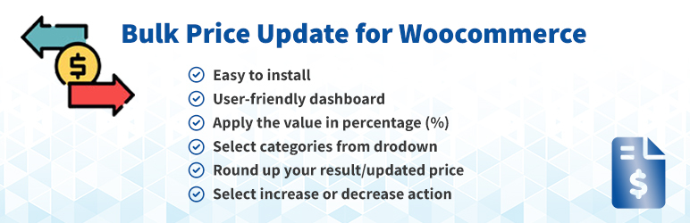 Bulk Price Update For Woocommerce Preview Wordpress Plugin - Rating, Reviews, Demo & Download