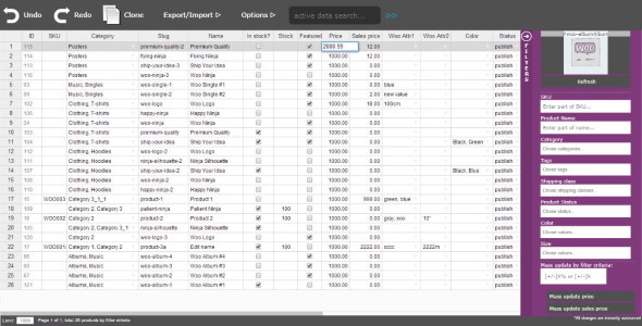 Bulk Spreadsheet Product Manager For WooCommerce And WP E-commerce Preview Wordpress Plugin - Rating, Reviews, Demo & Download