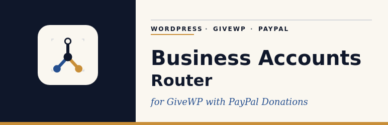 Business Accounts Router For GiveWP With PayPal Donations Preview Wordpress Plugin - Rating, Reviews, Demo & Download