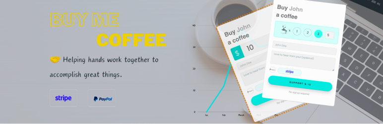 Buy Me Coffee Button & Widget – Fundraise Into Own Account Preview Wordpress Plugin - Rating, Reviews, Demo & Download