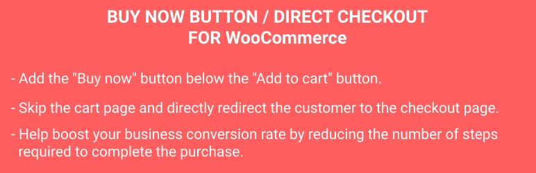 Buy Now Button, Direct Checkout, Quick Checkout / Purchase Button For WooCommerce Preview Wordpress Plugin - Rating, Reviews, Demo & Download