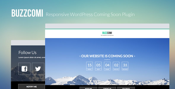 BuzzComi – Responsive WordPress Coming Soon Plugin Preview - Rating, Reviews, Demo & Download