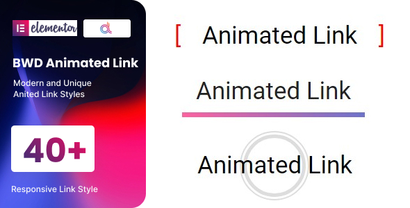 BWD Animated Link Addon For Elementor Preview Wordpress Plugin - Rating, Reviews, Demo & Download
