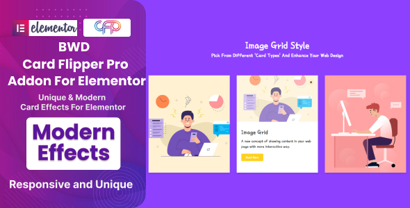 BWD Card Flipper Pro Addon For Elementor Preview Wordpress Plugin - Rating, Reviews, Demo & Download