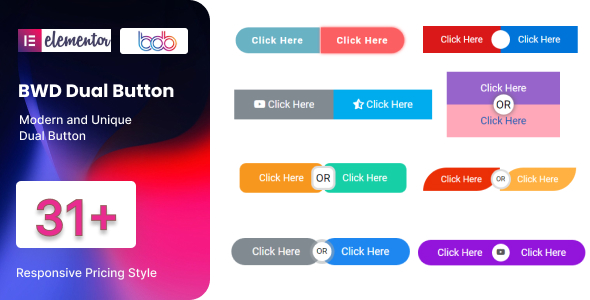 BWD Dual Button Addon For Elementor Preview Wordpress Plugin - Rating, Reviews, Demo & Download