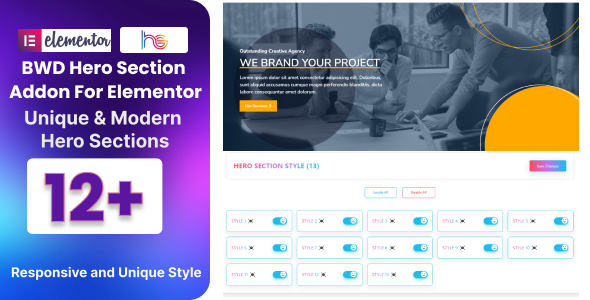 BWD Hero Section Addon For Elementor Preview Wordpress Plugin - Rating, Reviews, Demo & Download