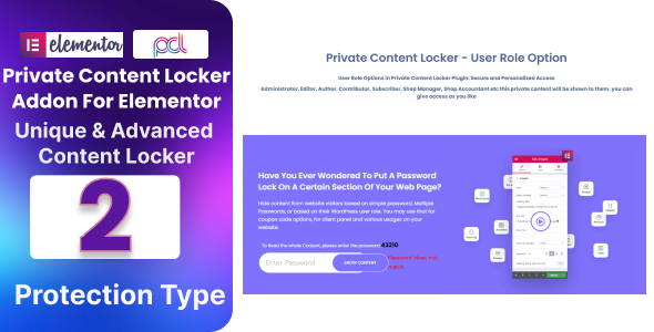 BWD Private Content Locker Addon For Elementor Preview Wordpress Plugin - Rating, Reviews, Demo & Download
