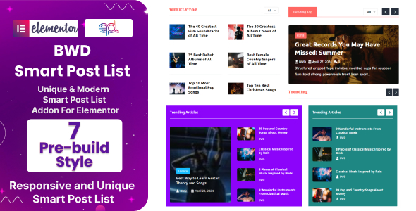 BWD Smart Post List Addon For Elementor Preview Wordpress Plugin - Rating, Reviews, Demo & Download