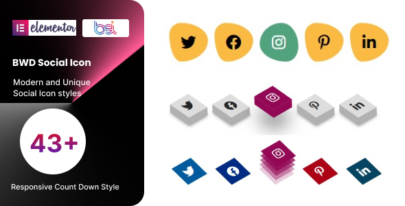 BWD Social Icon Addon For Elementor Preview Wordpress Plugin - Rating, Reviews, Demo & Download