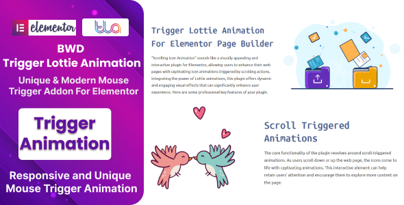 BWD Trigger Lottie Animation Addon For Elementor Preview Wordpress Plugin - Rating, Reviews, Demo & Download
