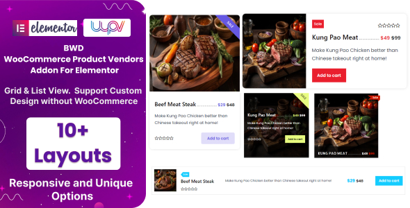 BWD WooCommerce Product Vendors Addon For Elementor Preview Wordpress Plugin - Rating, Reviews, Demo & Download