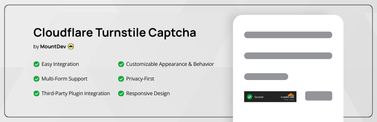 By MountDev: Cloudflare Turnstile Preview Wordpress Plugin - Rating, Reviews, Demo & Download