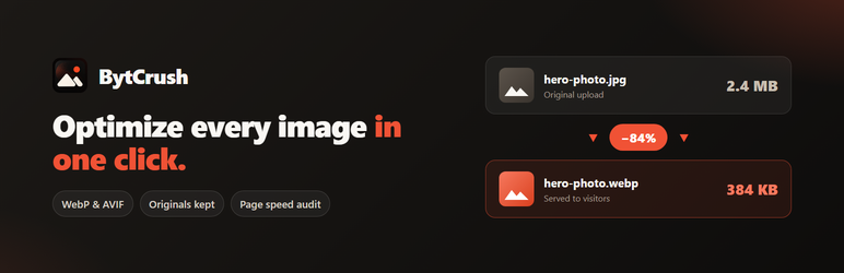 BytCrush Image Compression Preview Wordpress Plugin - Rating, Reviews, Demo & Download