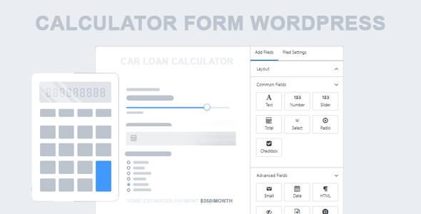 Calculator Forms Builder Preview Wordpress Plugin - Rating, Reviews, Demo & Download