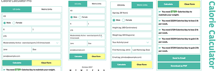 Calorie Calculator Preview Wordpress Plugin - Rating, Reviews, Demo & Download