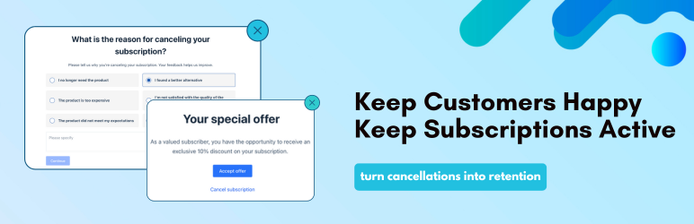 Cancellation Survey And Offers For Woo Subscriptions Preview Wordpress Plugin - Rating, Reviews, Demo & Download