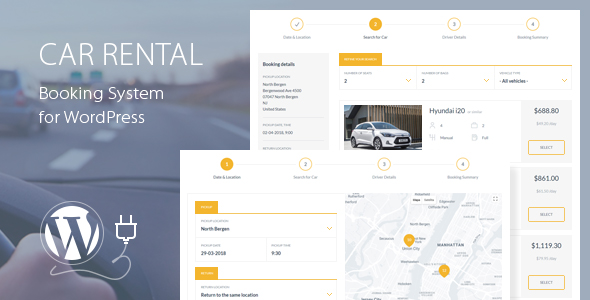 Car Rental Booking System Plugin for Wordpress Preview - Rating, Reviews, Demo & Download
