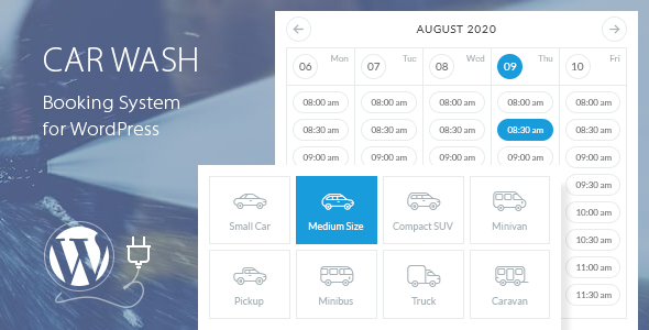 Car Wash Booking System Plugin for Wordpress Preview - Rating, Reviews, Demo & Download